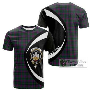 MacLachlan Hunting Tartan Cotton T-shirt with Family Crest Circle Style