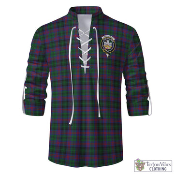 MacLachlan Hunting Tartan Men's Scottish Traditional Jacobite Ghillie Kilt Shirt with Family Crest