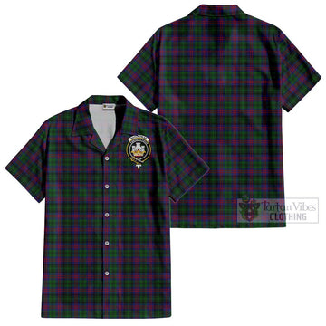 MacLachlan Hunting Tartan Cotton Hawaiian Shirt with Family Crest