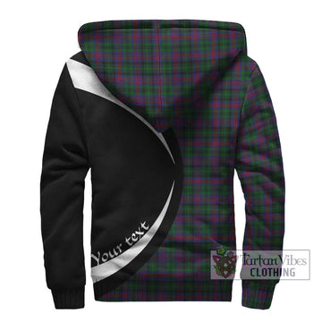 MacLachlan Hunting Tartan Sherpa Hoodie with Family Crest Circle Style