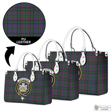 MacLachlan Hunting Tartan Luxury Leather Handbags with Family Crest