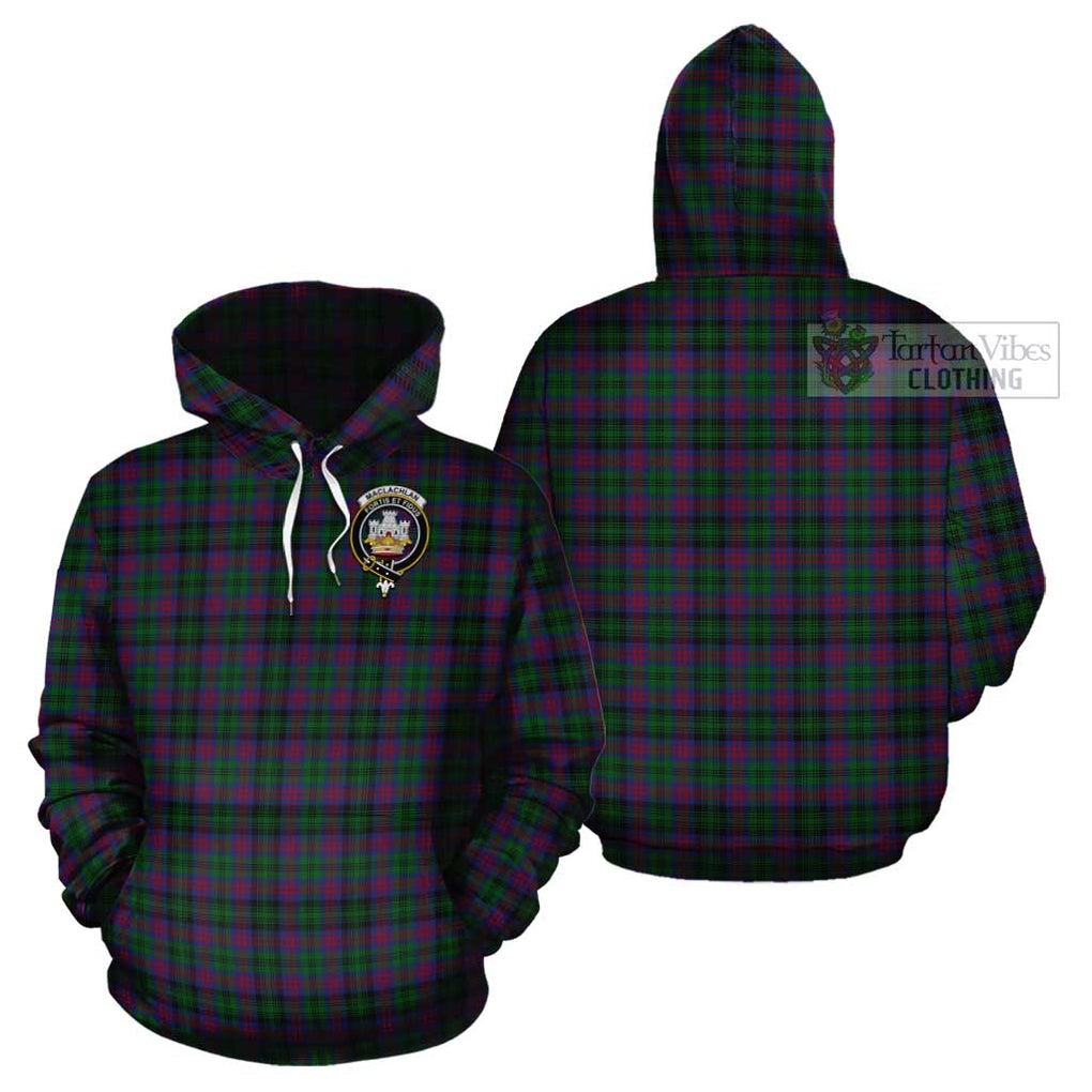 MacLachlan Hunting Tartan Cotton Hoodie with Family Crest Pullover Hoodie - Tartan Vibes Clothing