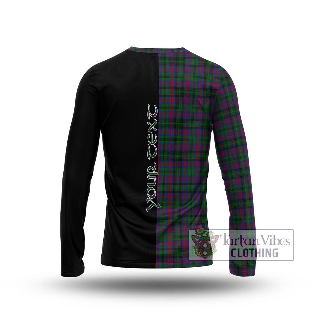 MacLachlan Hunting Tartan Long Sleeve T-Shirt with Family Crest and Half Of Me Style - Tartanvibesclothing Shop