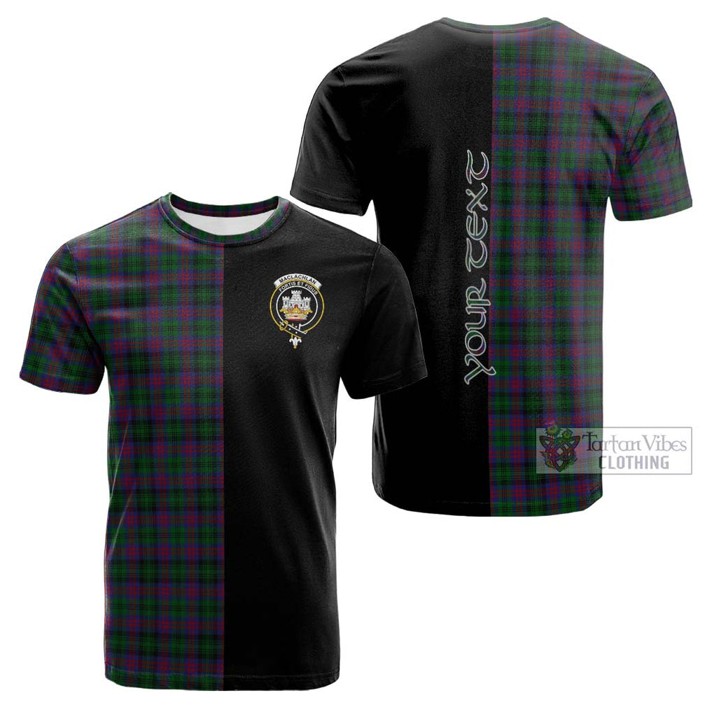 Tartan Vibes Clothing MacLachlan Hunting Tartan Cotton T-shirt with Family Crest and Half Of Me Style