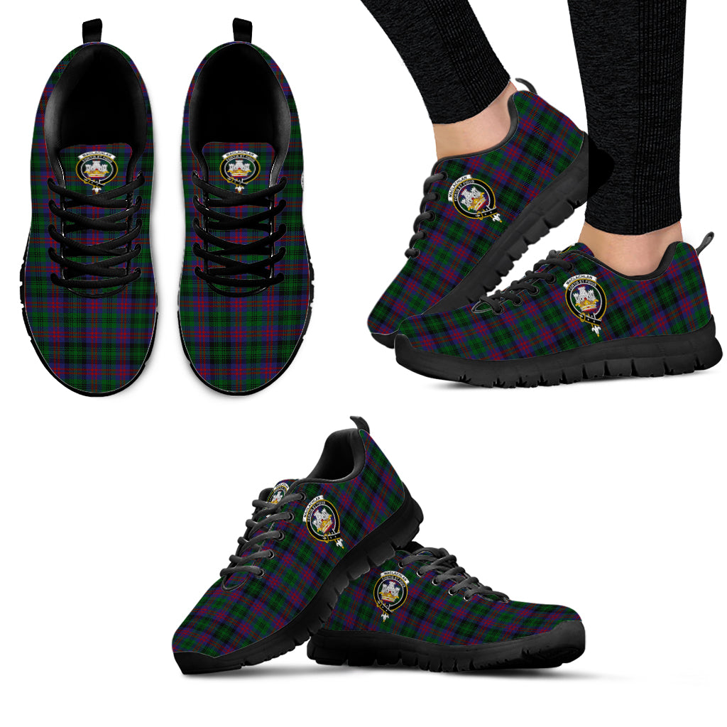 MacLachlan Hunting Tartan Sneakers with Family Crest - Tartan Vibes Clothing