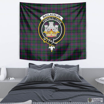 MacLachlan Hunting Tartan Tapestry Wall Hanging and Home Decor for Room with Family Crest