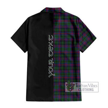 MacLachlan Hunting Tartan Short Sleeve Button Shirt with Family Crest and Half Of Me Style