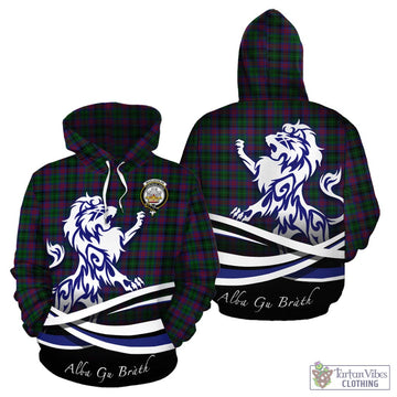 MacLachlan Hunting Tartan Hoodie with Alba Gu Brath Regal Lion Emblem