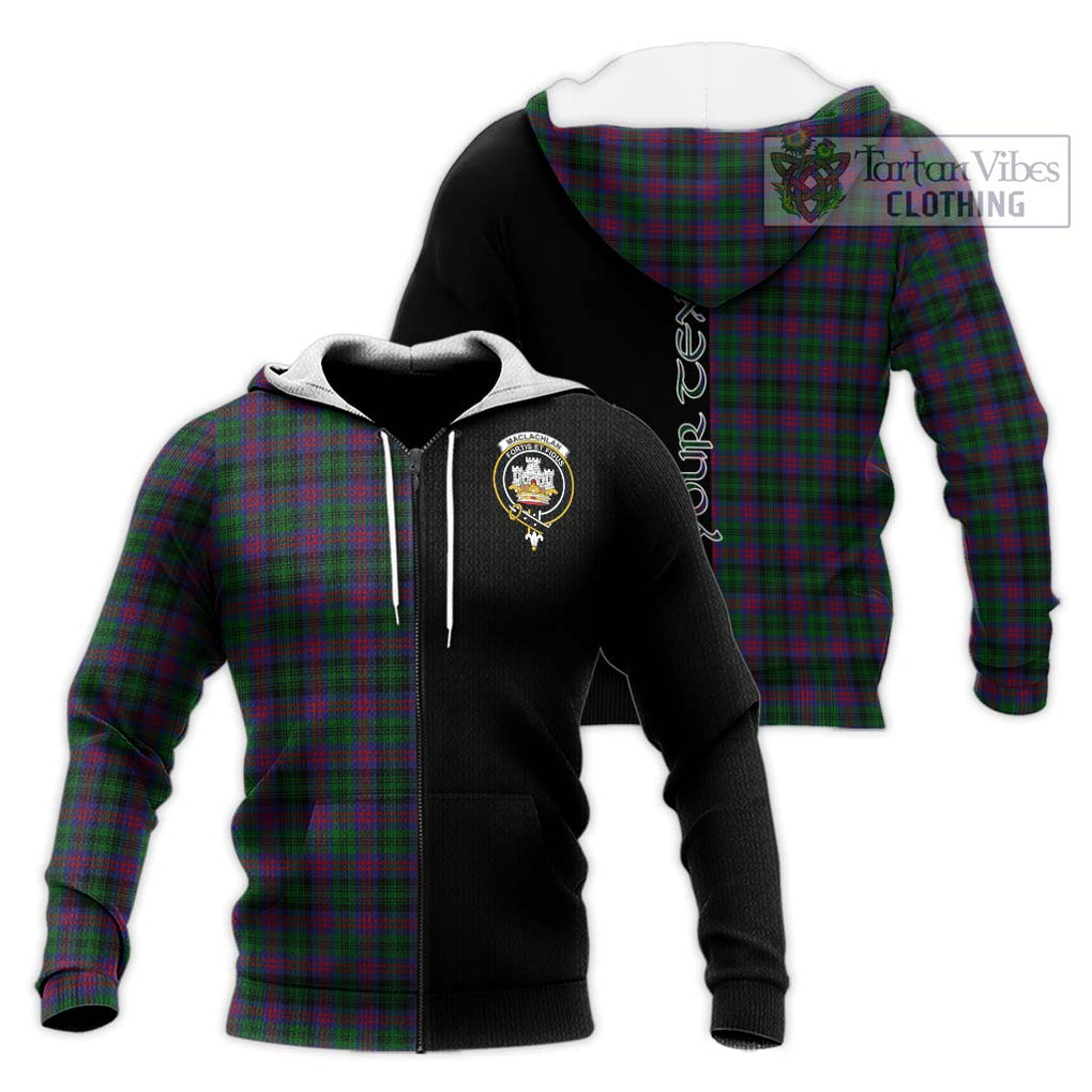 MacLachlan Hunting Tartan Knitted Hoodie with Family Crest and Half Of Me Style Unisex Knitted Zip Hoodie - Tartanvibesclothing Shop