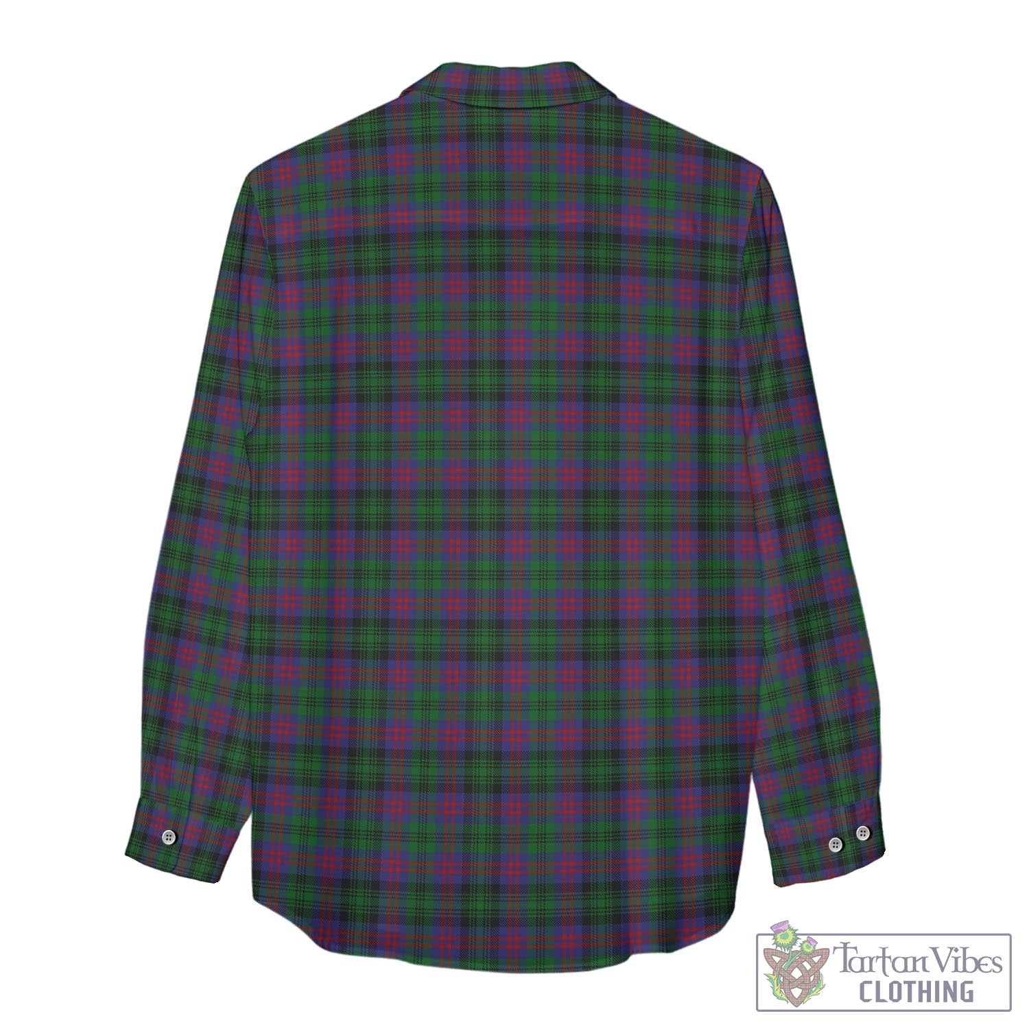 Tartan Vibes Clothing MacLachlan Hunting Tartan Womens Casual Shirt with Family Crest