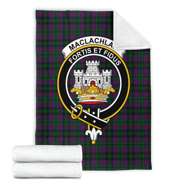 MacLachlan Hunting Tartan Blanket with Family Crest