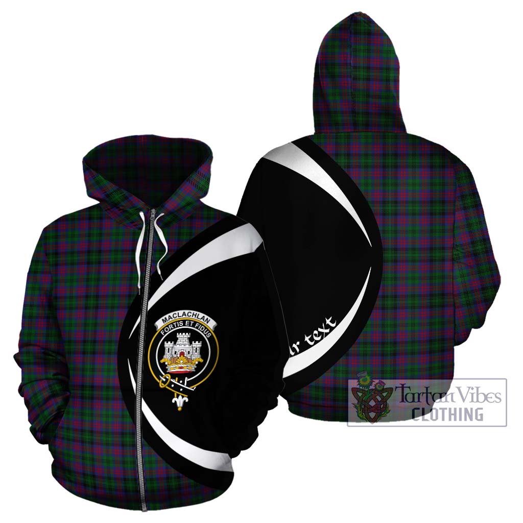 Tartan Vibes Clothing MacLachlan Hunting Tartan Hoodie with Family Crest Circle Style