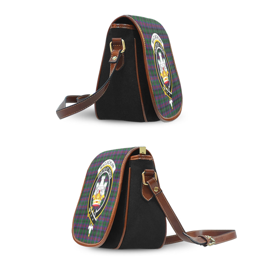 MacLachlan Hunting Tartan Saddle Bag with Family Crest - Tartan Vibes Clothing