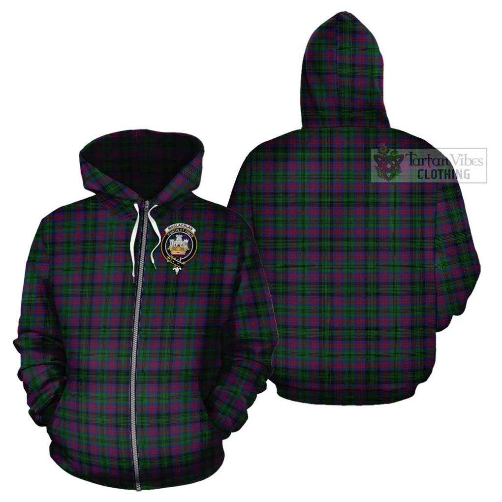 MacLachlan Hunting Tartan Cotton Hoodie with Family Crest Zip Hoodie - Tartan Vibes Clothing