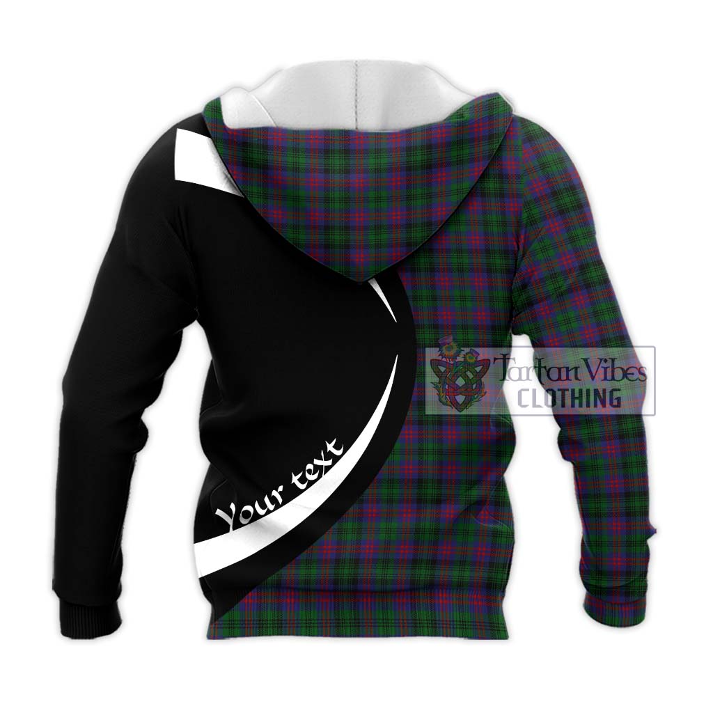 MacLachlan Hunting Tartan Knitted Hoodie with Family Crest Circle Style - Tartan Vibes Clothing