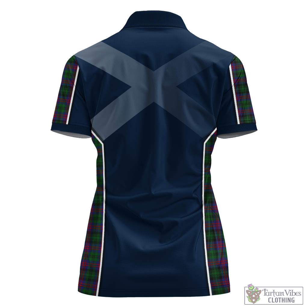 Tartan Vibes Clothing MacLachlan Hunting Tartan Women's Polo Shirt with Family Crest and Scottish Thistle Vibes Sport Style