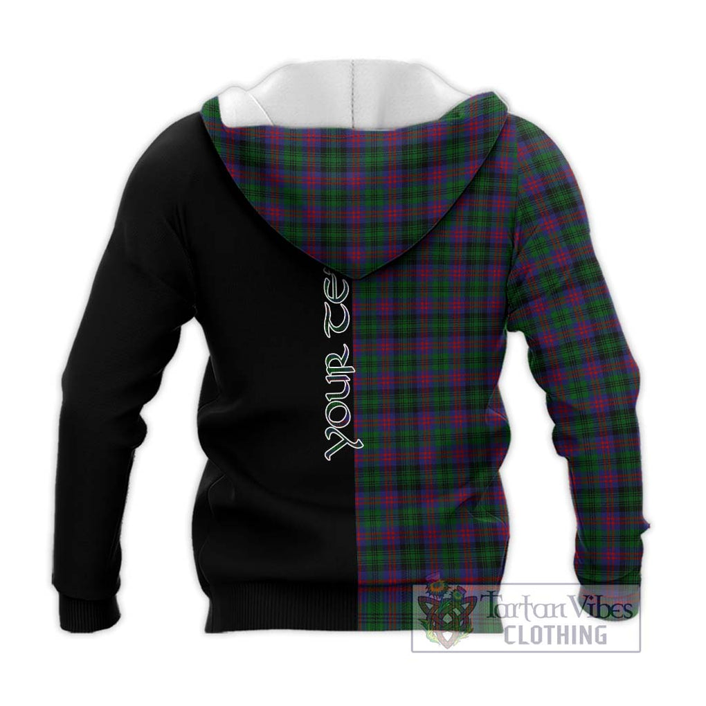 MacLachlan Hunting Tartan Knitted Hoodie with Family Crest and Half Of Me Style - Tartanvibesclothing Shop