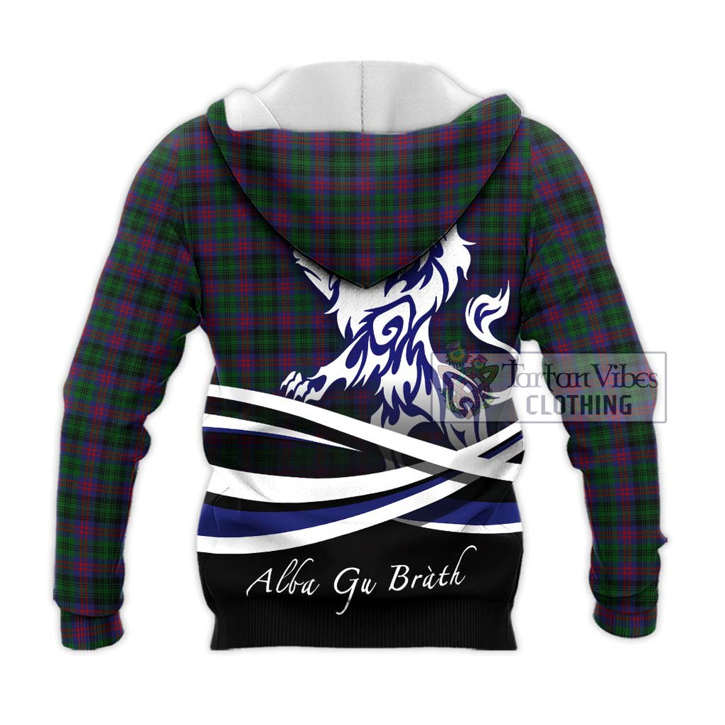 MacLachlan Hunting Tartan Knitted Hoodie with Alba Gu Brath Regal Lion Emblem - Tartanvibesclothing Shop