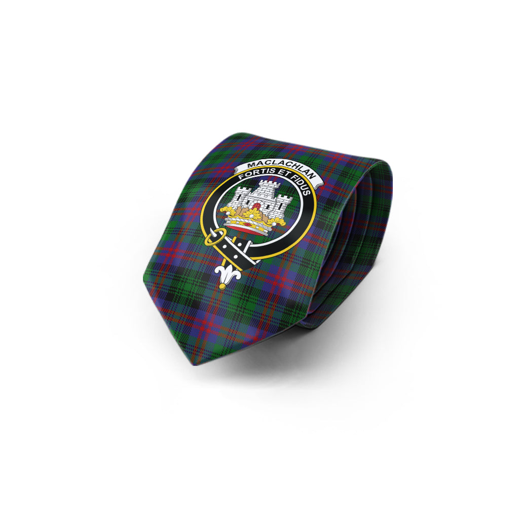 MacLachlan Hunting Tartan Classic Necktie with Family Crest - Tartan Vibes Clothing