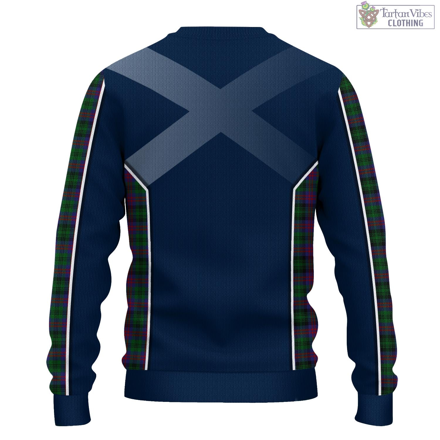 Tartan Vibes Clothing MacLachlan Hunting Tartan Knitted Sweatshirt with Family Crest and Scottish Thistle Vibes Sport Style