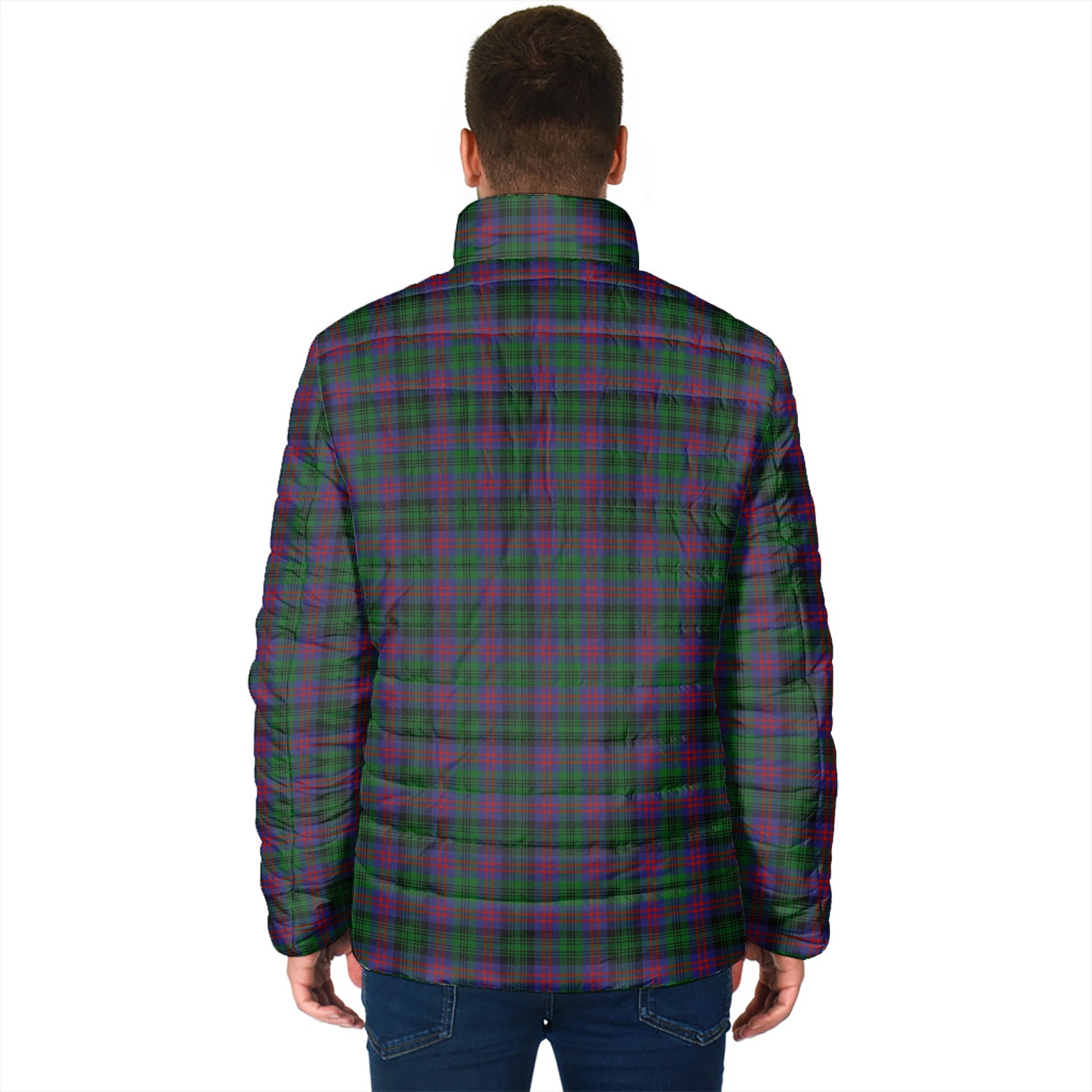 MacLachlan Hunting Tartan Padded Jacket with Family Crest - Tartan Vibes Clothing