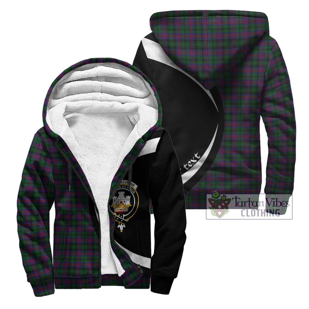 MacLachlan Hunting Tartan Sherpa Hoodie with Family Crest Circle Style Unisex - Tartan Vibes Clothing