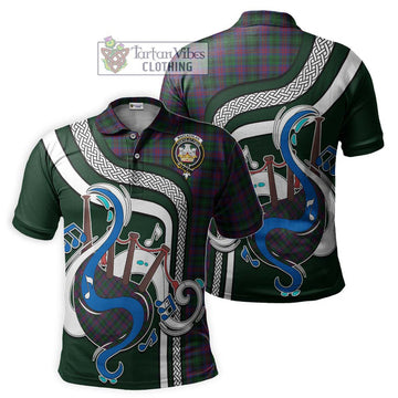 MacLachlan Hunting Tartan Polo Shirt with Epic Bagpipe Style