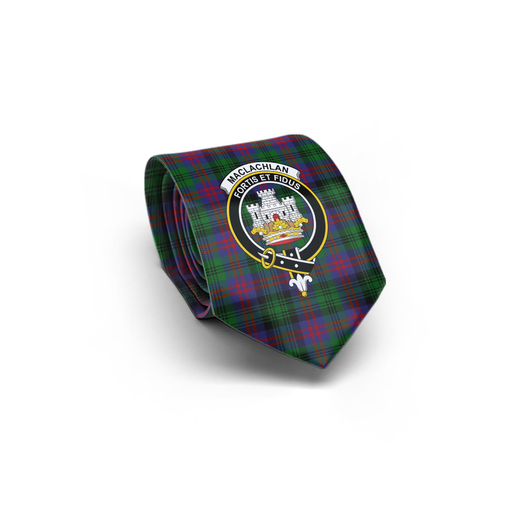 MacLachlan Hunting Tartan Classic Necktie with Family Crest - Tartan Vibes Clothing