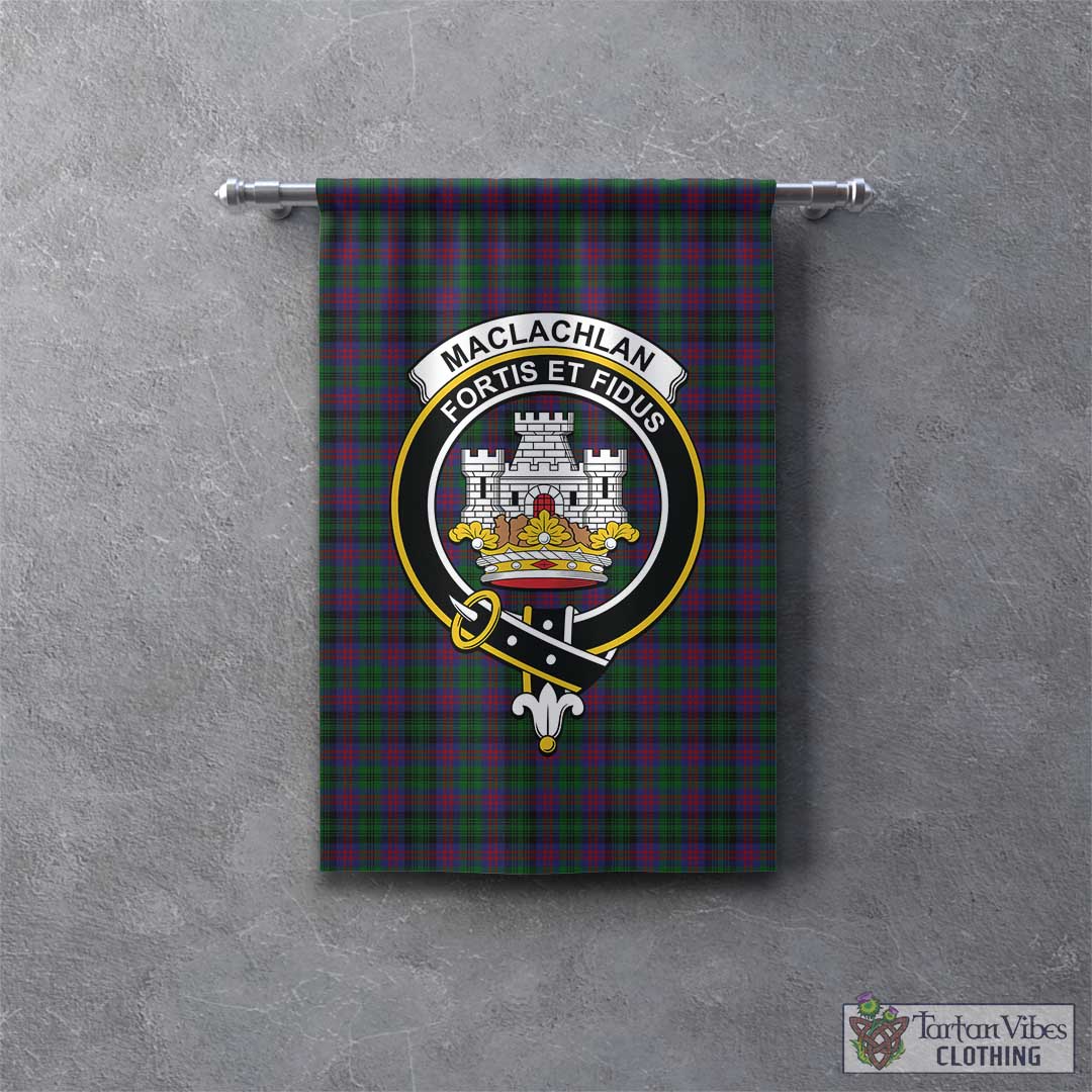 Tartan Vibes Clothing MacLachlan Hunting Tartan Gonfalon, Tartan Banner with Family Crest