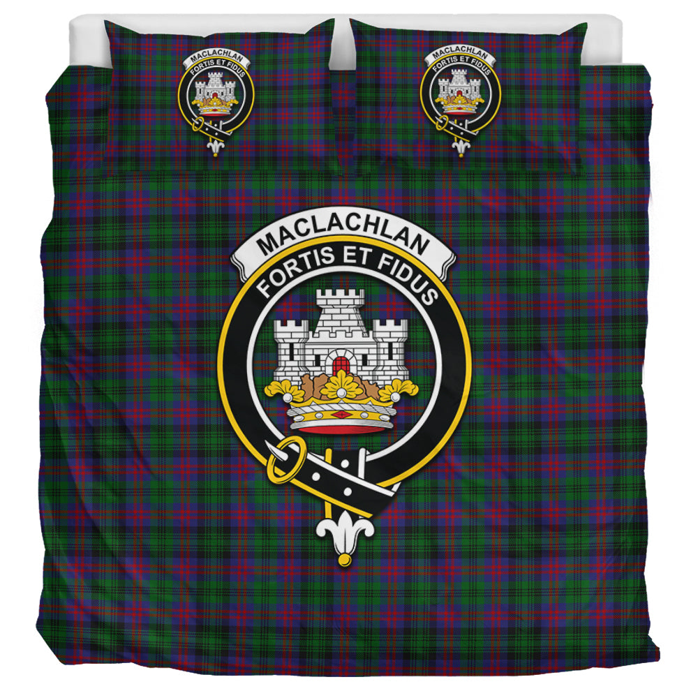 MacLachlan Hunting Tartan Bedding Set with Family Crest UK Bedding Set UK Super King 104*94 inch - Tartan Vibes Clothing