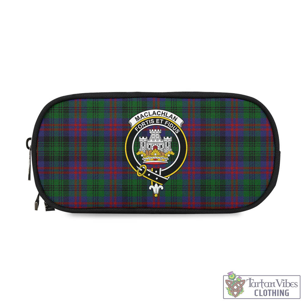 Tartan Vibes Clothing MacLachlan Hunting Tartan Pen and Pencil Case with Family Crest