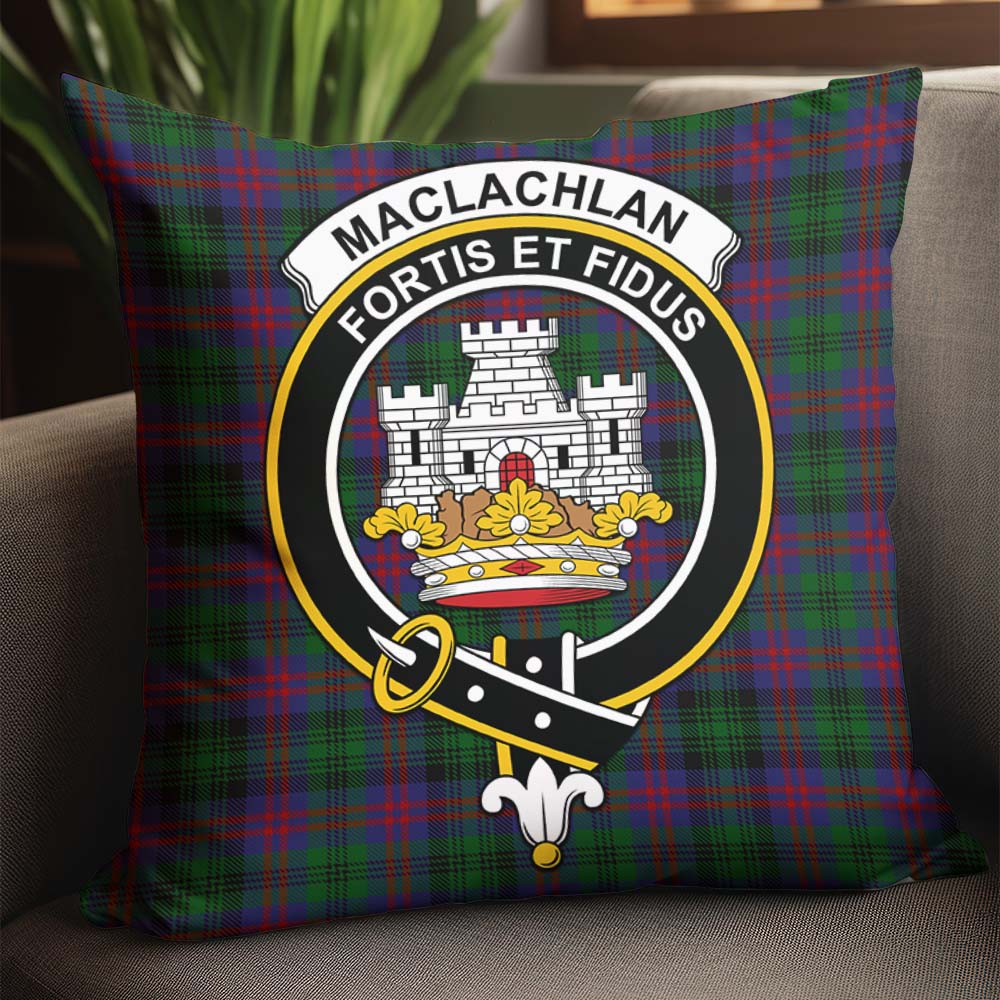 MacLachlan Hunting Tartan Pillow Cover with Family Crest - Tartanvibesclothing