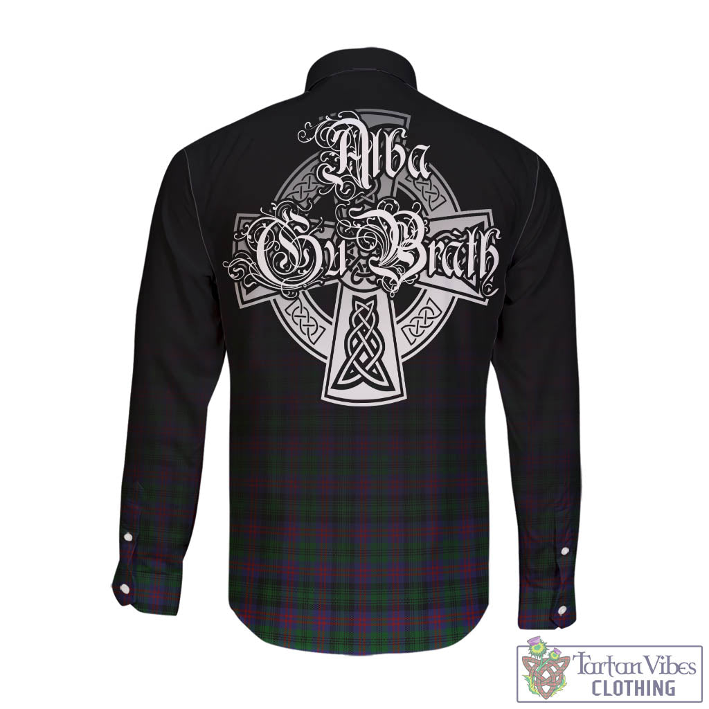 Tartan Vibes Clothing MacLachlan Hunting Tartan Long Sleeve Button Up Featuring Alba Gu Brath Family Crest Celtic Inspired