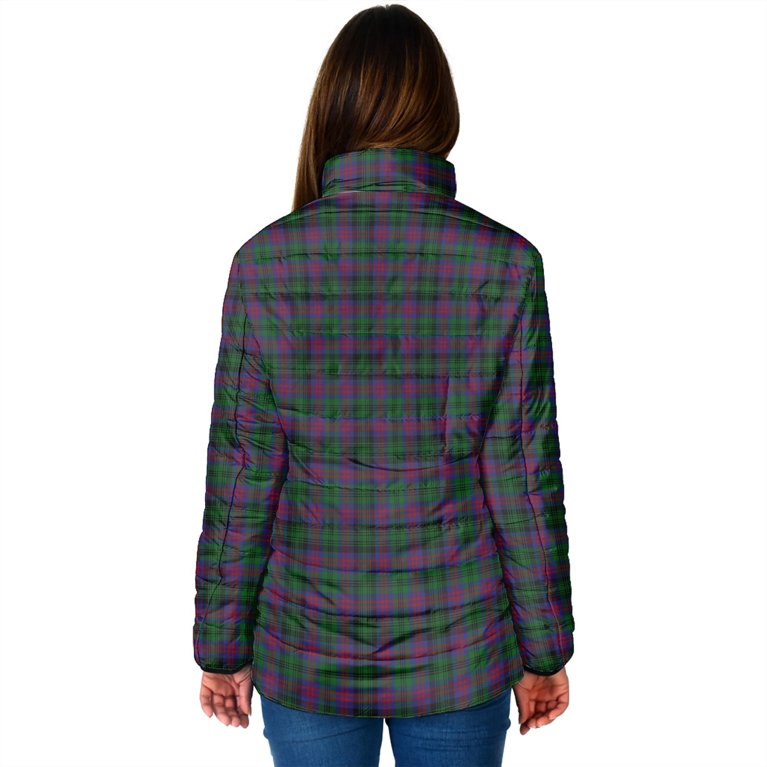 MacLachlan Hunting Tartan Padded Jacket with Family Crest - Tartanvibesclothing