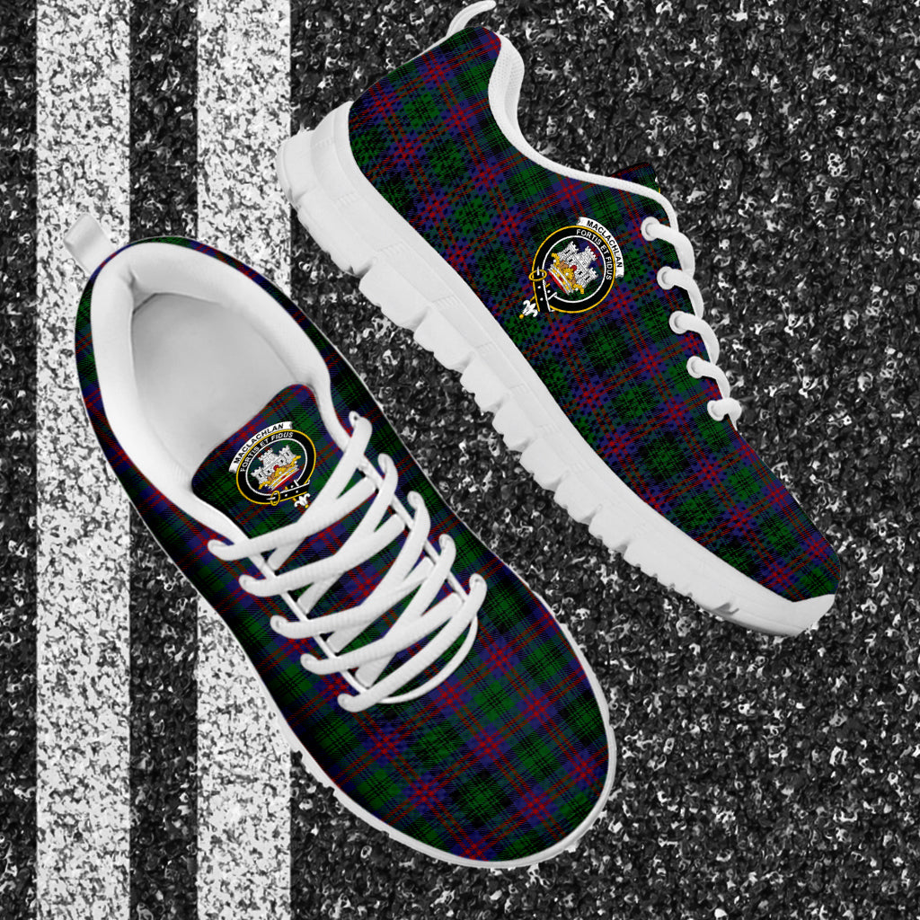 MacLachlan Hunting Tartan Sneakers with Family Crest - Tartan Vibes Clothing