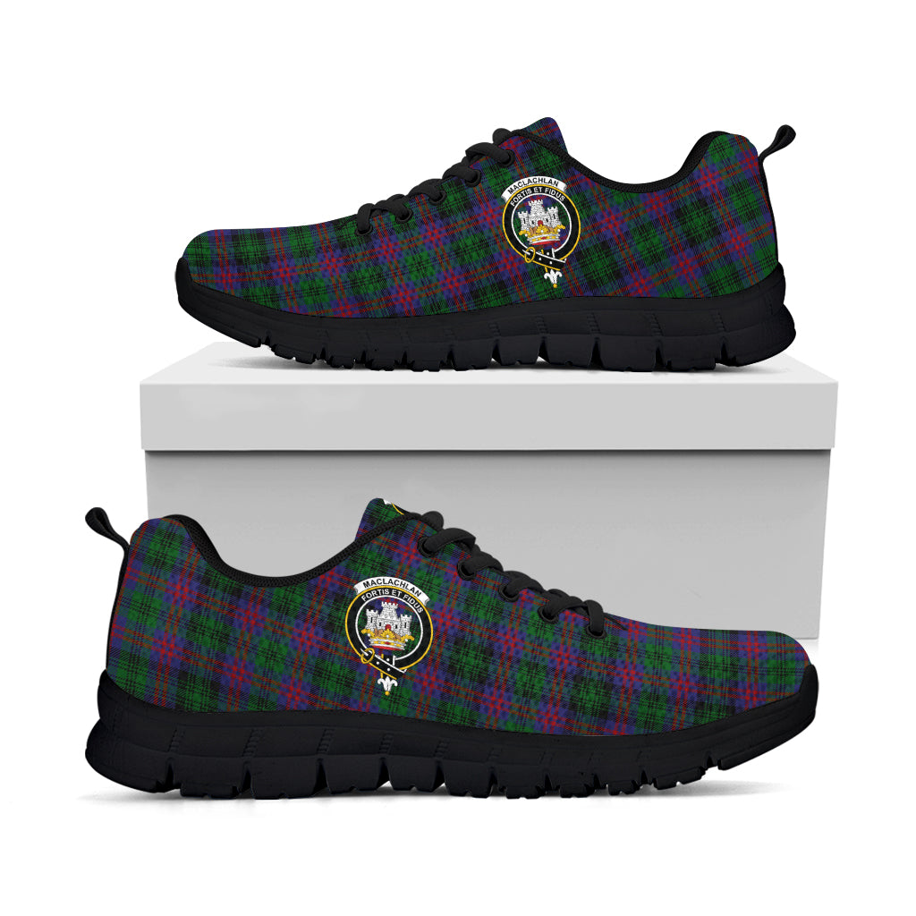 MacLachlan Hunting Tartan Sneakers with Family Crest - Tartan Vibes Clothing