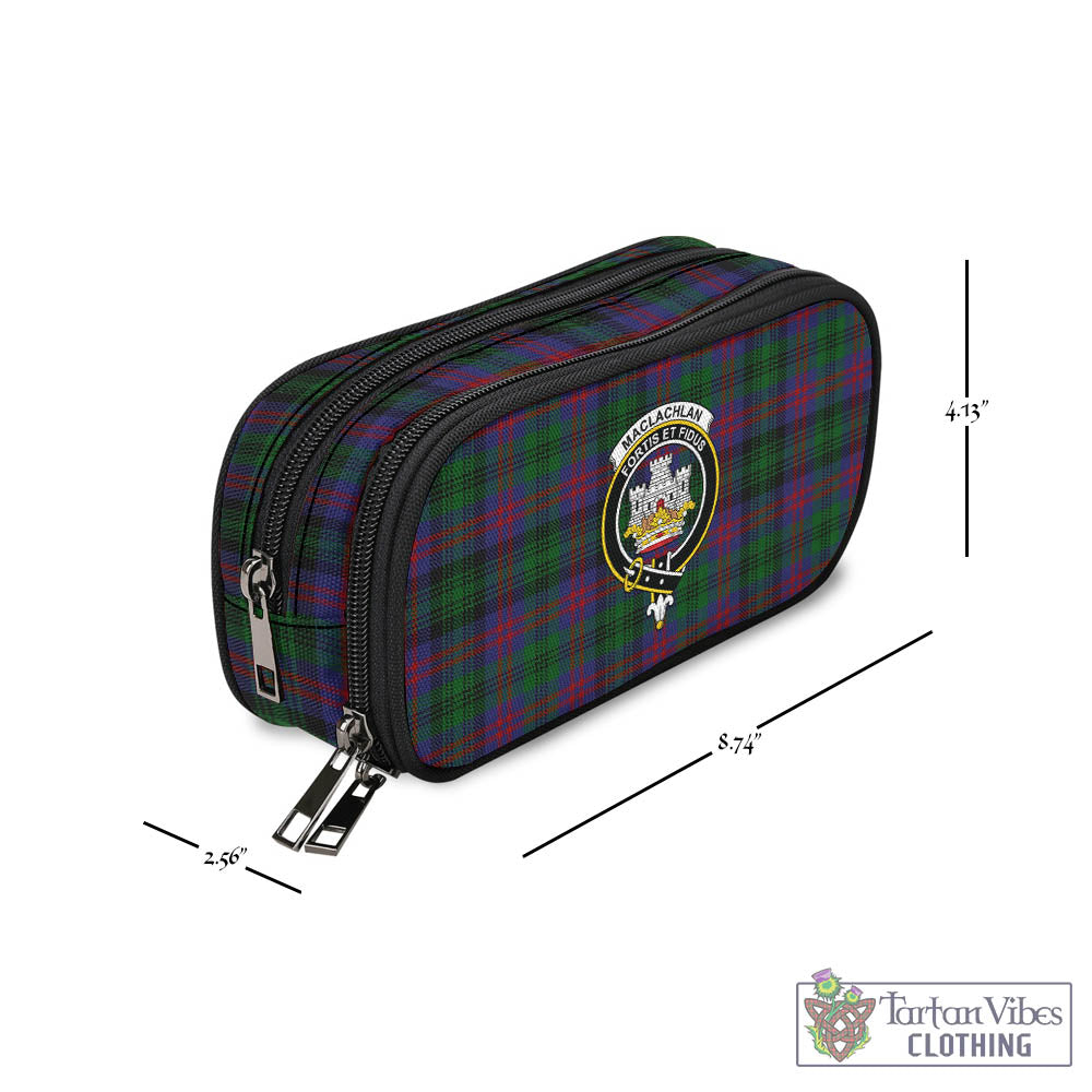 Tartan Vibes Clothing MacLachlan Hunting Tartan Pen and Pencil Case with Family Crest