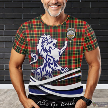 MacLachlan Hunting Modern Tartan T-Shirt with Alba Gu Brath Regal Lion Emblem