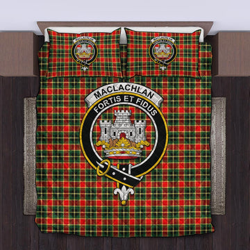 MacLachlan Hunting Modern Tartan Quilt Bed Set with Family Crest