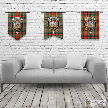 MacLachlan Hunting Modern Tartan Gonfalon, Tartan Banner with Family Crest