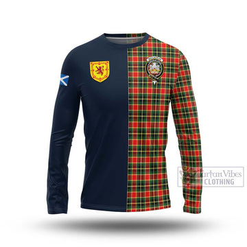 MacLachlan Hunting Modern Tartan Long Sleeve T-Shirt Alba with Scottish Lion Royal Arm Half Style