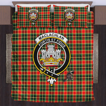 MacLachlan Hunting Modern Tartan Bedding Set with Family Crest