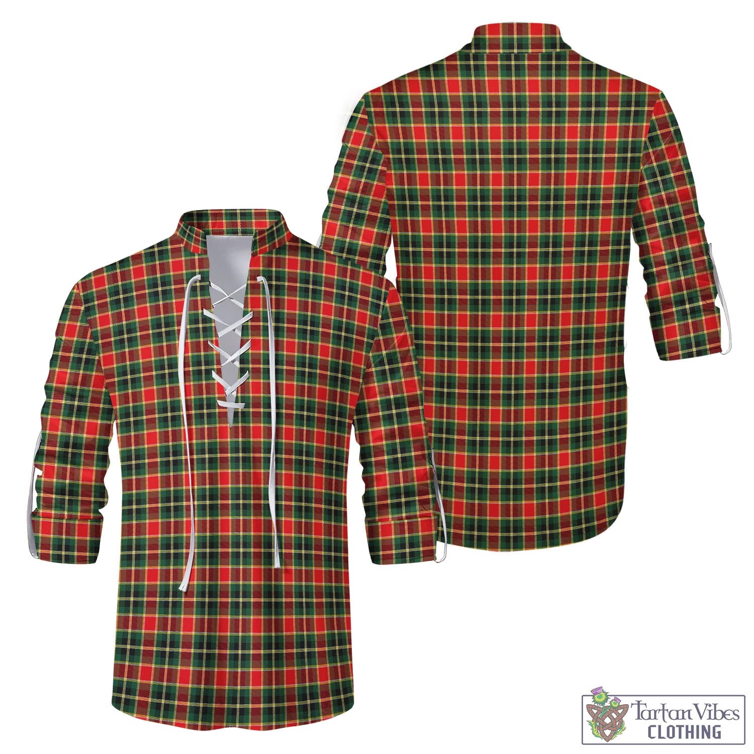 Tartan Vibes Clothing MacLachlan Hunting Modern Tartan Men's Scottish Traditional Jacobite Ghillie Kilt Shirt