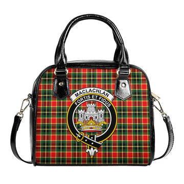 MacLachlan Hunting Modern Tartan Shoulder Handbags with Family Crest