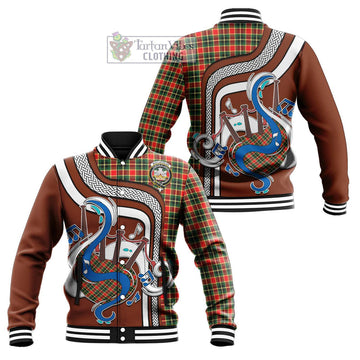 MacLachlan Hunting Modern Tartan Baseball Jacket with Epic Bagpipe Style