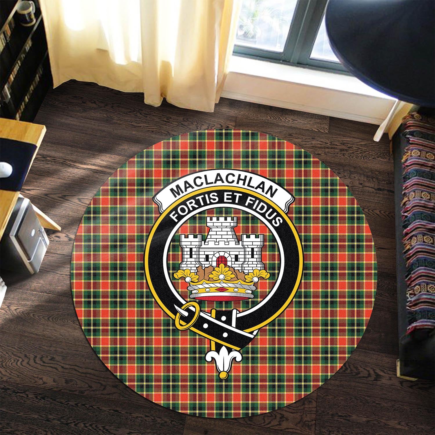 maclachlan-hunting-modern-tartan-round-rug-with-family-crest