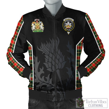 MacLachlan Hunting Modern Tartan Bomber Jacket with Family Crest and Scottish Thistle Vibes Sport Style