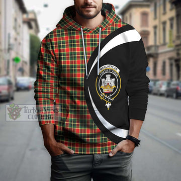 MacLachlan Hunting Modern Tartan Hoodie with Family Crest Circle Style