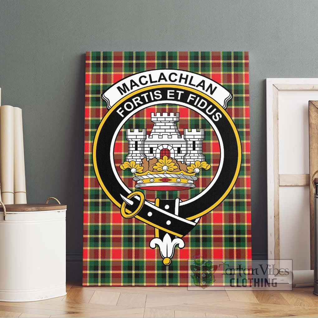 MacLachlan Hunting Modern Tartan Canvas Print Wall Art with Family Crest Without Frame - Tartan Vibes Clothing