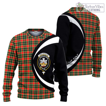 MacLachlan Hunting Modern Tartan Ugly Sweater with Family Crest Circle Style